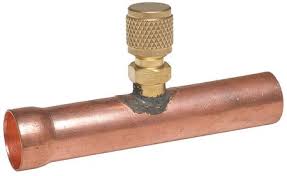 Tee access valve brass fitting