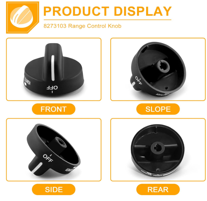 8273103 Knob Compatible for Whirlpool Roper Estate Amana Range Oven Replace Part